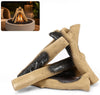 5PCS Ceramic Gas Fireplace Logs, 6.7–7.6 in Gas Logs for Indoor Gas Inserts, Vented, Electric, Propane, Vent-Free or Outdoor Fireplaces & Firepits