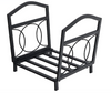 17 Inches Small Firewood Log Rack Indoor/Outdoor Steel Wood Storage Log Rack Bin Wood Holder Fireplace Accessories Circle Design