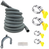 16 Feet Universal Washing Machine Drain Hose Flexible Dishwasher Drain Hose Extension Kit Corrugated Washer Hose w/ 1 Adapter 4 Clamps 1 U-Bend Holder