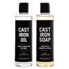 Cast Iron Cleaning Conditioning Set, Seasoning Oil Cleaning Soap, 100% Plant-Based for Washing, Restoring Seasoning Skillets, Pans Grills, 8oz Each