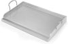 25" x 16" Ceramic Nonstick Stainless Steel Griddle for Gas, Charcoal & Induction, Large Stove Top Griddle for BBQ, Camping & Kitchen, Sliver

