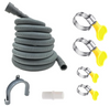 23 Feet Universal Washing Machine Drain Hose Flexible Dishwasher Drain Hose Extension Kit Corrugated Washer Hose w/ 1 Adapter 4 Clamps 1 U-Bend Holder