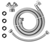 4FT Steam Dryer Hose Installation Kit, 4 Ft 90 Degree Elbow Stainless Steel Hose,1 Foot Inlet Adapter Hose and Y Connector-Fit for All Steam Dryers