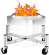 Expandable 15-27" Fire Pit Rolling Stand, 360° Swivel & Locking Wheels, Universal Fit for Solo Stove & More Fire Pit, for Patio, Camping, Outdoor