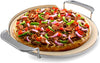 8836 Round Ceramic Pizza Baking Stone with Metal Handle Rack fits Weber Gourmet BBQ System, Charcoal/Smoke/Gas Grills, BGE, Kamado Joe, Pizza Oven