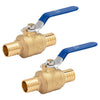 2-Pack Pex Valves 1 inch, Pex Ball Valve Brass Full Port Quarter Turn Shut Off Valve, ASTM F1807