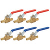 6-Pack Pex Ball Valve 1/2 Inch, Full Port 1/4 Turn Crimp Pex Shut Off Valve for Hot and Cold Water