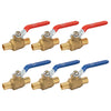 6-Pack Pex Ball Valve 3/4 Inch, Water Shut Off Valve, Brass Full Port Quarter Turn Crimp Pex Fittings for Hot and Cold Water