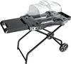 Collapsible Portable Grill Cart Stand Fit for Pit Boss 10697, 10736, 10724, etc 22 Inch Griddle Grills with Table Shelf and Basket