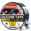 Self Fusing Silicone Tape Waterproof 1" x 36 Feet Black, Self Amalgamating Tape, Silicone Rubber for Plumbing, Sealing Pipes, Hose Repair Weatherproof