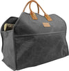 Waxed Canvas Grey Firewood Log Carrier Tote Large Fire Wood Bag Durable Fireplace Wood Stove Accessories Holder for Storage
