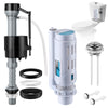 1 Pack 2 Inch Universal Toilet Tank Replacement Kit, Dual Flush Valve with Push Button, Toilet Fill Valve, Bowl Gasket Plastic Bolts
