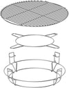 Grates, Flexible Base Rack, Cross Rack Cooking Grates System Grilling Accessory for 21-Inch Kamado Grills & Smokers and  22" Weber Kettle Grills