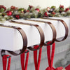 4Pack Christmas Stocking Holders for Fireplace Mantel, Lightweight No-Slip Stocking Hangers for Mantle Fireplace, Adjustable Mantel Stocking Hooks