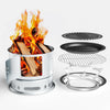 Portable Wood Burning Stove Fire Pit with Grill Griddle, Camping Rocket Stove with Carry Bag, Smokeless Front Window for Outdoor Cooking, 11.5 inch
