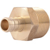1/2 x 3/4 Inch Crimp MNPT Male Adapter, Brass Plumbing Fitting, PEX Pipe, Copper, UC116LFA