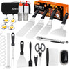 34 Pcs Griddle Accessories Kit, Flat Top Grill Tools Set for Blackstone, Camp Chef, etc, Grilling Spatula, Scraper, Carry Bag, Cleaning Accessories