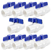 10 Pack 1" PVC Ball Valve Slip Water Pipe Shut Off Valves with Double Socket Full Flow Port for Outdoor Plumbing, Pool, Irrigation, Sewage Pump