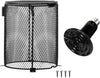 Reptile Anti-Scald Cover Mesh Cage Heater Guard with 150W Ceramic Reptile Heat Lamp Bulb Brooder Coop Heater for Terrarium Chameleon Lizards Snakes
