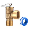 150 PSI Pressure Relief Valve, Boiler Relief Valve with 3/4 NPT Thread, PTFE Thread Seal Tape, Brass, for Hot Water and Cold Water Systems