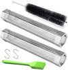 Pellet Smoker Tubes 2 Pack 12", Stainless Steel BBQ Wood Pellet Smoke Tube for Cold/Hot Smoking