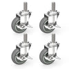 Caster Wheels 3 inch Locking Stem Casters Kit fits all 1/2" Dia Stem Grills, Stem Diameter 1/2", Stem Length 1 1/2"