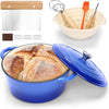 6 QT Enameled Cast Iron Bread-Oven Dutch Oven with Lid, incl. Sourdough Bread-Baking Supplies like Bread Proofing Basket, Scoring Lame, Dough Whisk