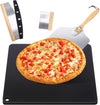 Pizza Steel for Oven & Grill, 16"x13.4" Ceramic Baking Steel Pizza Stone Set with Pizza Peel, Cutter & Dough Scraper, Indoor & Outdoor Use
