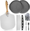 7PCS Foldable Pizza Peel Pizza Pan Set, Pizza Paddle, Rocker Cutter, Server Set, Baking Oven Mitts, Oil Brushes, Pizza Oven Accessories