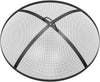 24 Inch Dia Round Fire Pit Top Spark Screen Metal Lid Cover with Ring Handle for Indoor & Outdoor Backyard Patio Accessories