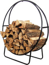 24-Inch Firewood Log Hoop Fireplace & Fire Pit Round Tubular Steel Wood Storage Holder for Indoor Outdoor Use