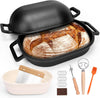 Large Bread Loaf Pan With Sourdough Bread Making Kit, 9.5QT Sourdough Oval Bread Dutch Oven With Lid Pre-Seasoned, 13 LBS Heavy Duty