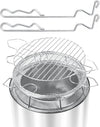 Fire Pit Accessory Kit for Solo Stove Ranger 15 Inch, 304 Stainless Steel Cooking Grate & Fire Pit Stand & Spark Protector Screen Mesh for Fireplace