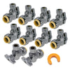 10-Pack PushFit Angle Stop Valve 1/2" Push x 3/8" OD Comp, Quarter-Turn Brass Shutoff Valve for Copper, PEX, CPVC, PE-RT, HDPE Pipes, 8X8012-11T