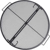 30-Inch X-Marks Portable Fire Pit Cooking Grill Grates Heavy Duty Folding Round Campfire Grill Grate with Handles for Outdoor BBQ Picnic