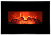 26'' Wall Mounted Electric Fireplace w/ 2 Heat Settings 750W/1500W, Modern Adjustable Space Heater with Realistic Burning Flames & Logs