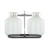 RV Dual Propane Tank Holder, 20lb Propane Tank Cylinder Rack for RVs and Trailers, Black