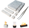 96 Pcs Small Ceramic Wool Wick for Tabletop Fire Pit, Ethanol Fireplace Fuel, Carbon Felt Wick for Indoor Table Top Firepit Bioethanol Fuel