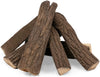 Ceramic Wood Logs Set for Gas Fire Pit Fireplaces, Decoration Fake Log Set for Vented Propane Electric Indoor, Outdoor Fireplaces Fire Pits