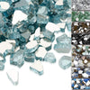 20 LBS 1/2" Aqua Blue Tempered Fire Glass Rocks for Fire Pit for Gas Fireplace, Safe for Outdoors and Indoors Decoration